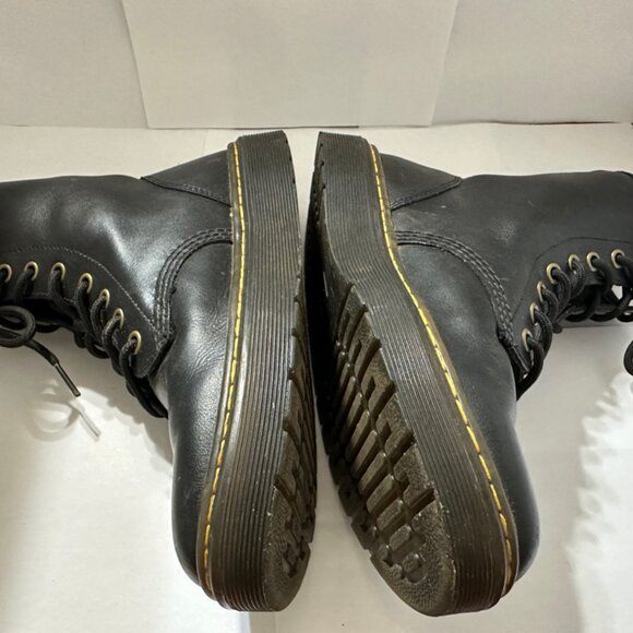 Dr Martens Boots Womens Black Combat Leather Lace Up Zavala AW004 Mens 7 Wo 8 - Picture 5 of 9